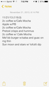 11/21/13 Food Log