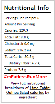 Lime Tahini Quinoa Salad Recipe by HALFFAST   SparkRecipes