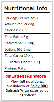 Spicy BBQ Spinach Wrap Recipe by HALFFAST   SparkRecipes