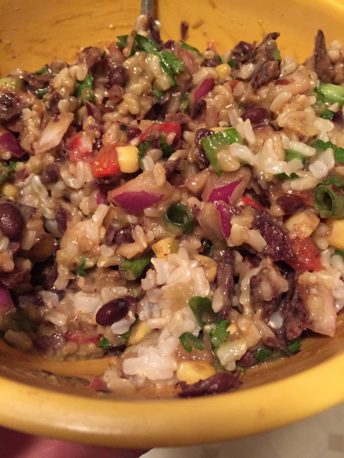 And mine - I opted for Red Hot Blues instead of a burrito, and mixed it all together in a bowl.